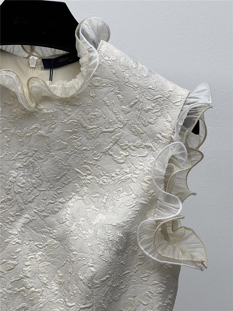 l0vis Vvtt0n lv ruffled jacquard dress replica clothing