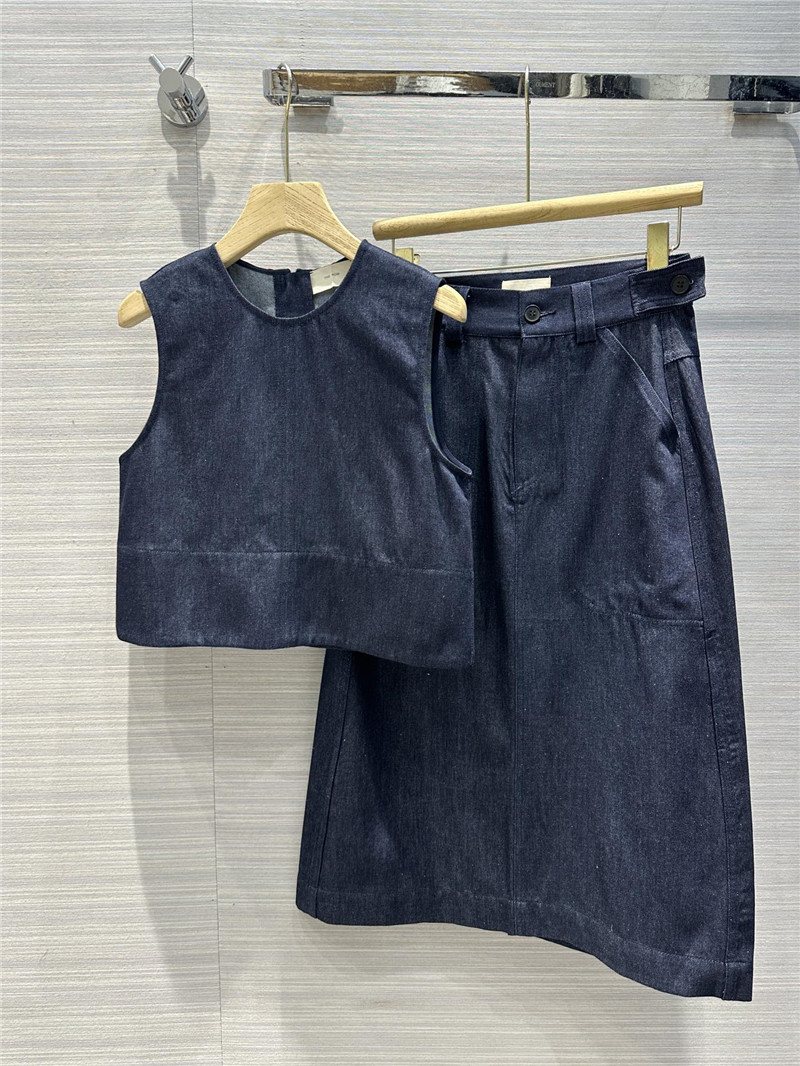 The R0w original color denim vest suit replica clothes