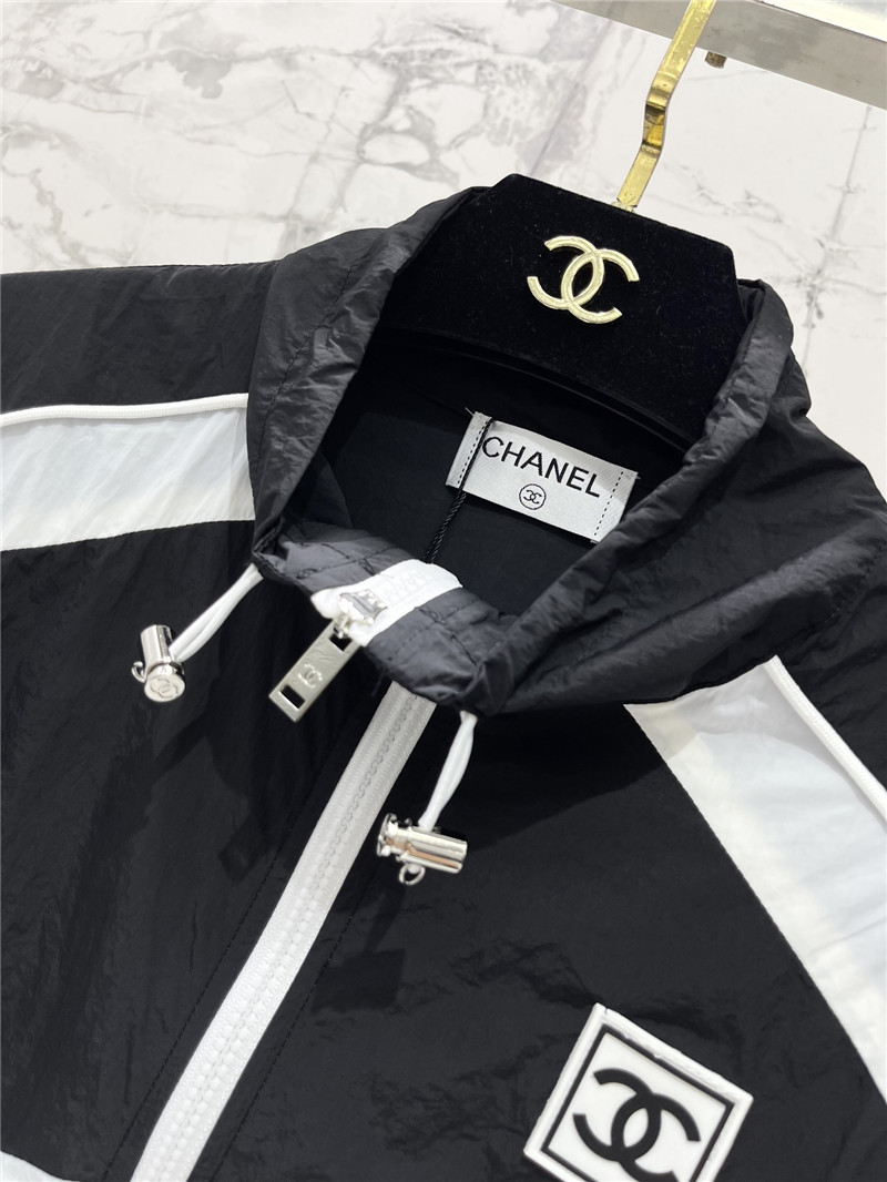 Ch**el contrasting color jacket + shorts set replica clothes