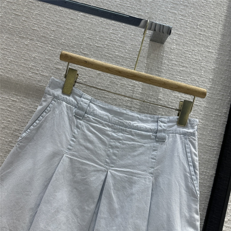 Miu Miu Light Blue Pleated Denim Miniskirt