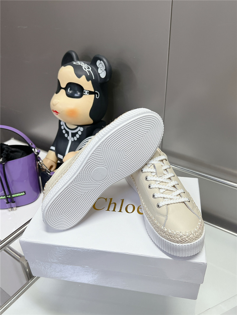Chloé Beige Low-Top Platform Sneakers
