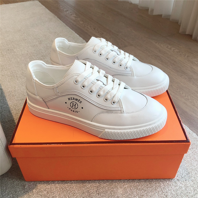 H**me5 canvas print lace-up sneakers white