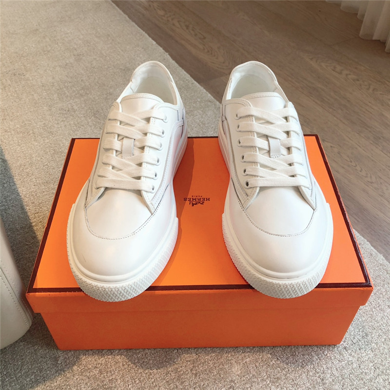 H**me5 canvas print lace-up sneakers white
