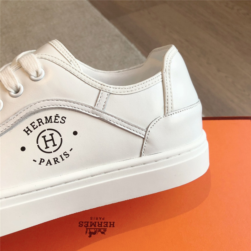 H**me5 canvas print lace-up sneakers white