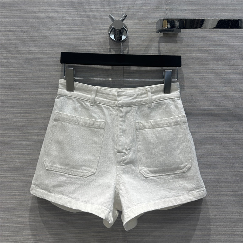 D10r straight white denim shorts replicas clothes