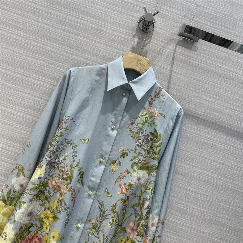 Zimm high-end mulberry silk cotton printed shirt replica clothing