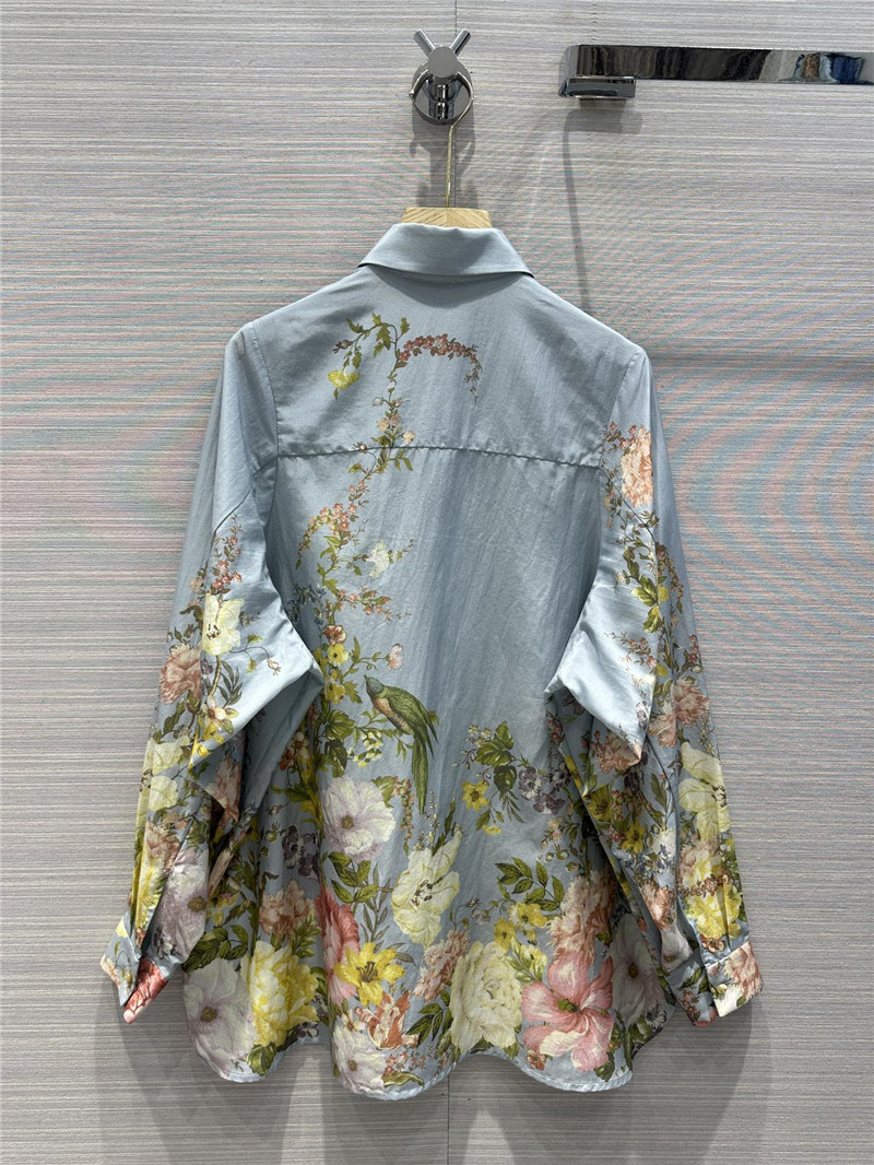 Zimm high-end mulberry silk cotton printed shirt replica clothing