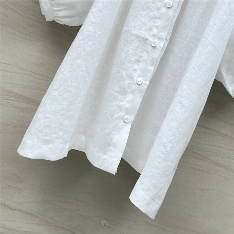 L0r0 P1ana puff sleeve linen top replica d&g clothing