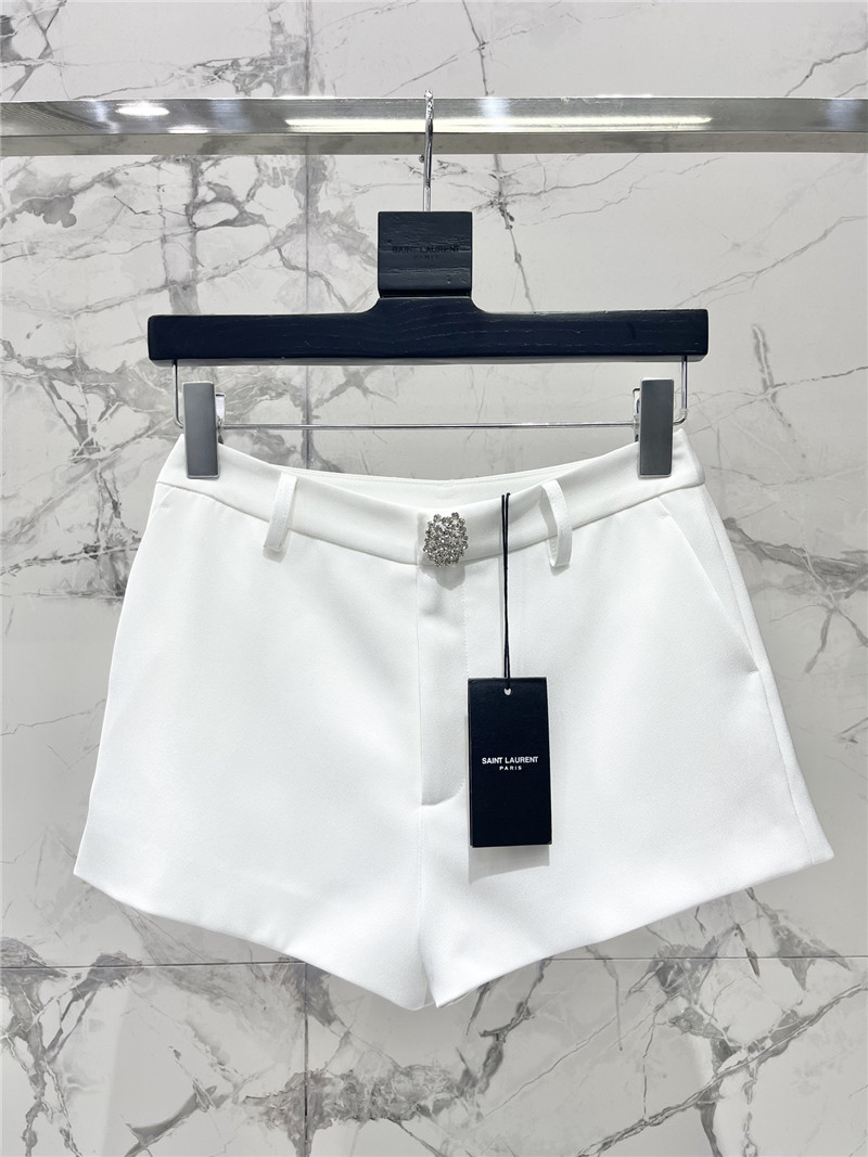 y51 acetate satin D1am0nd button shorts replica clothing