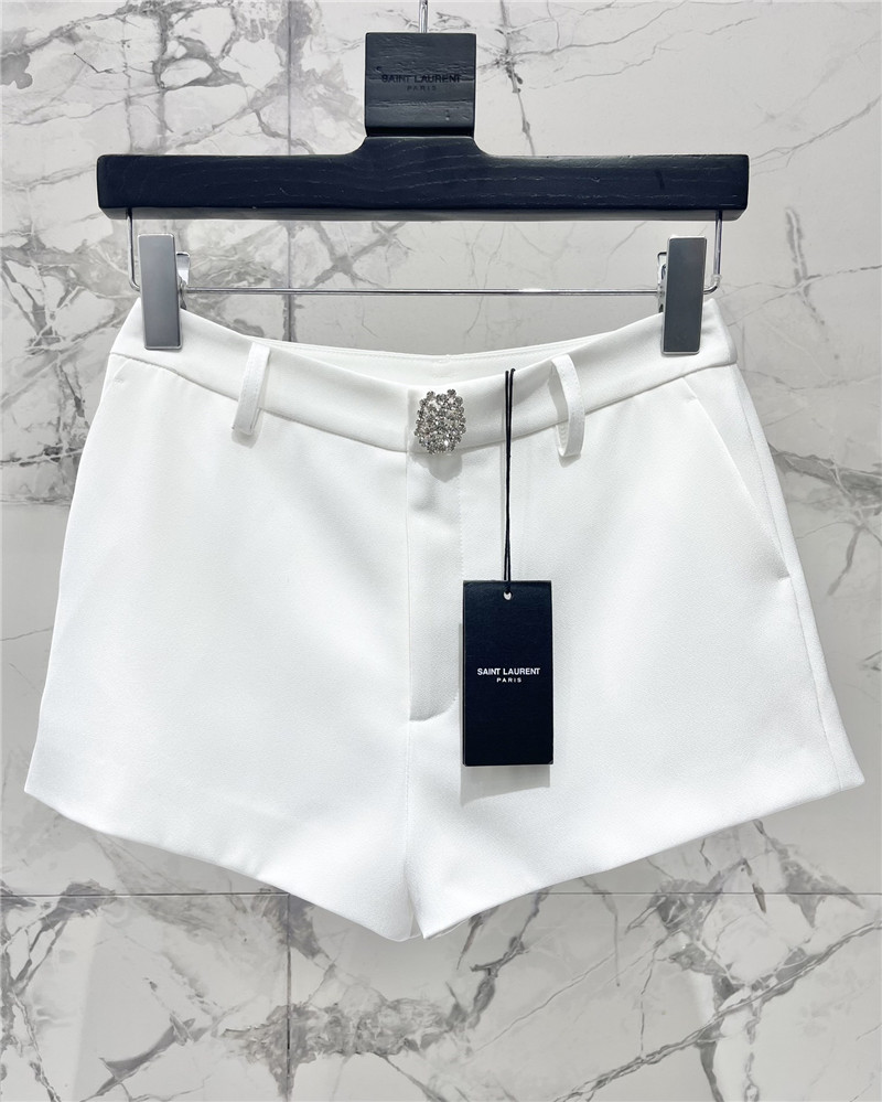y51 acetate satin D1am0nd button shorts replica clothing