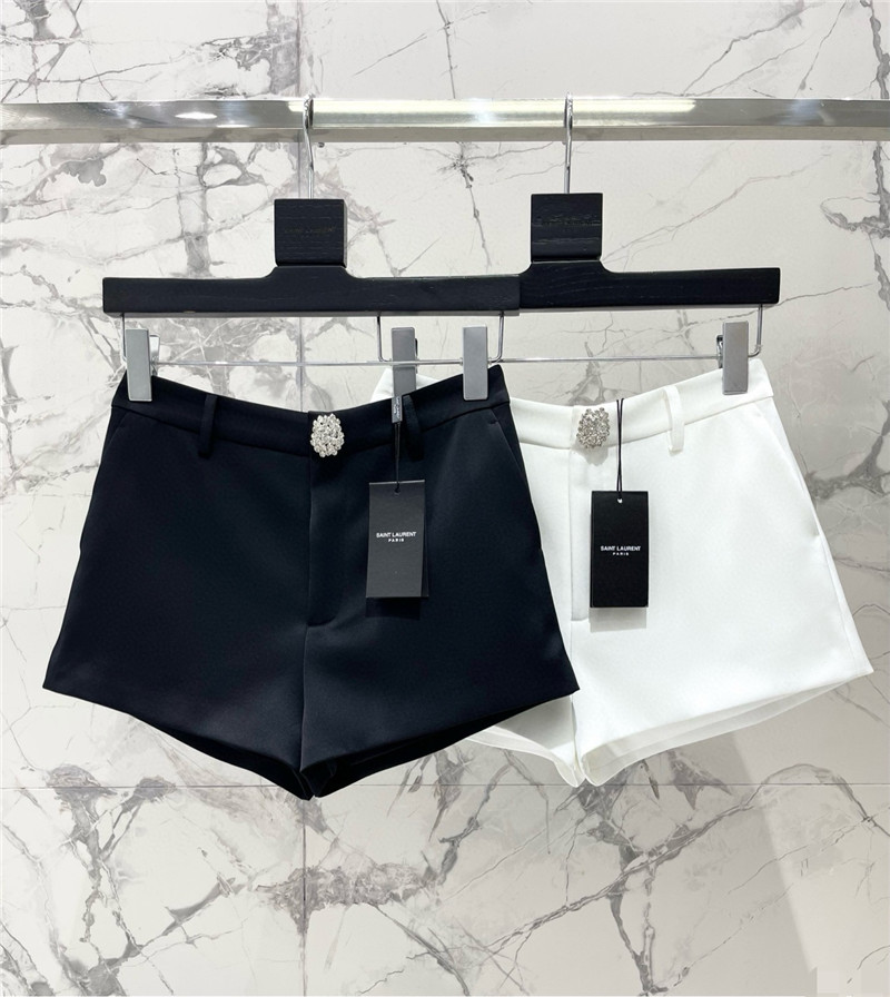 y51 acetate satin D1am0nd button shorts replica clothing