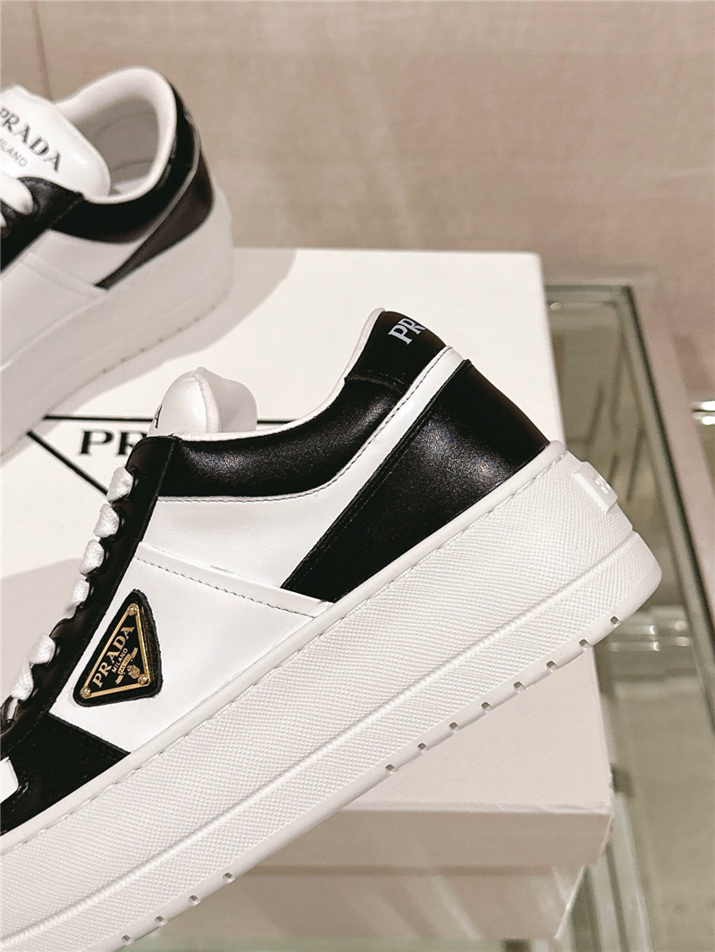 Pra*a black and white lace-up platform sneakers