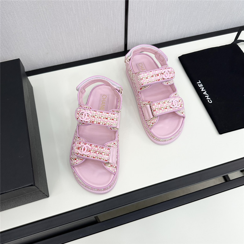 Ch**el women’s pink tweed sandals