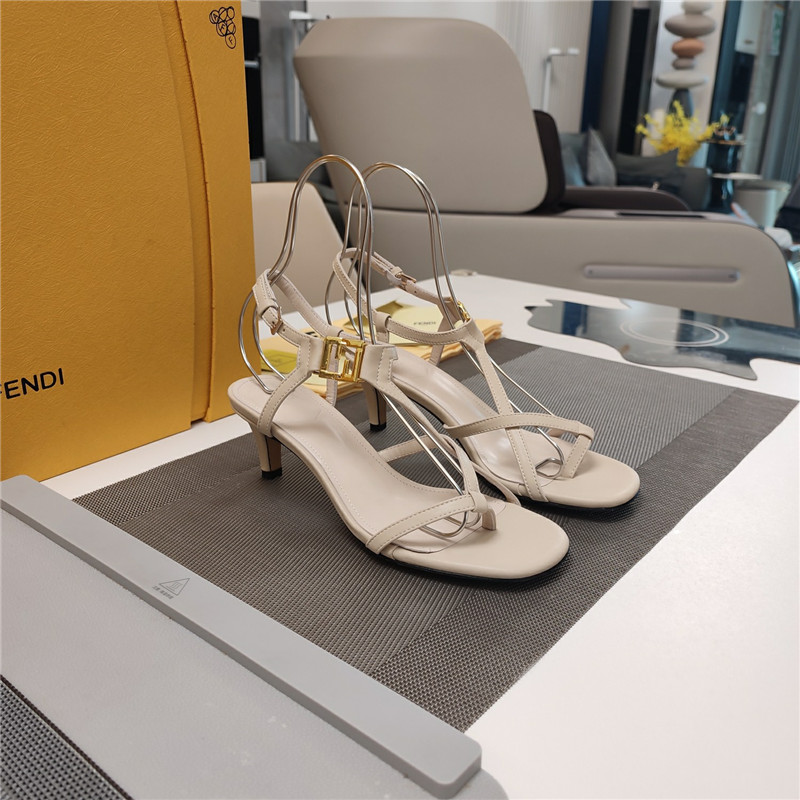 F**di ffold 55mm leather sandals beige