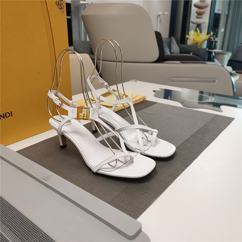 F**di ffold 55mm leather sandals white
