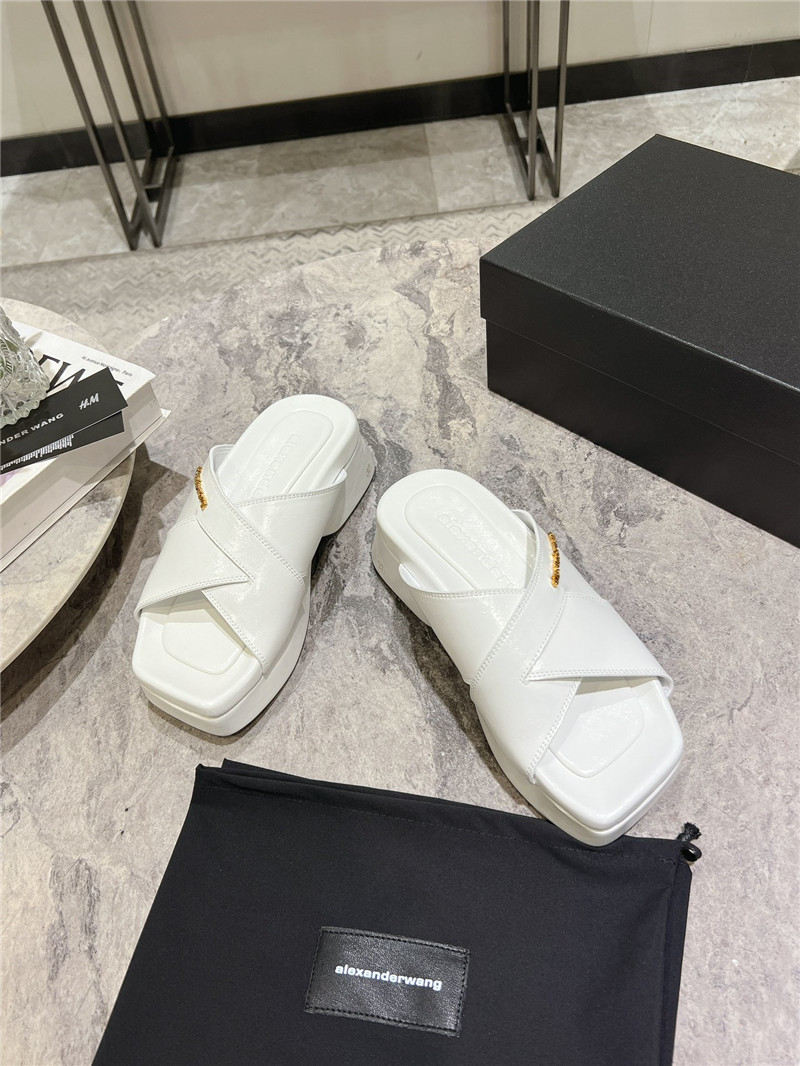 A1exa*der wang leather platform slippers