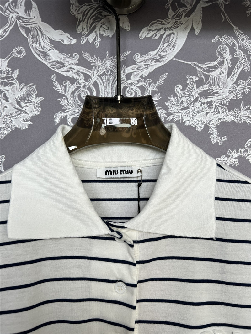 M1um1u new striped polo long-sleeved replicas clothes