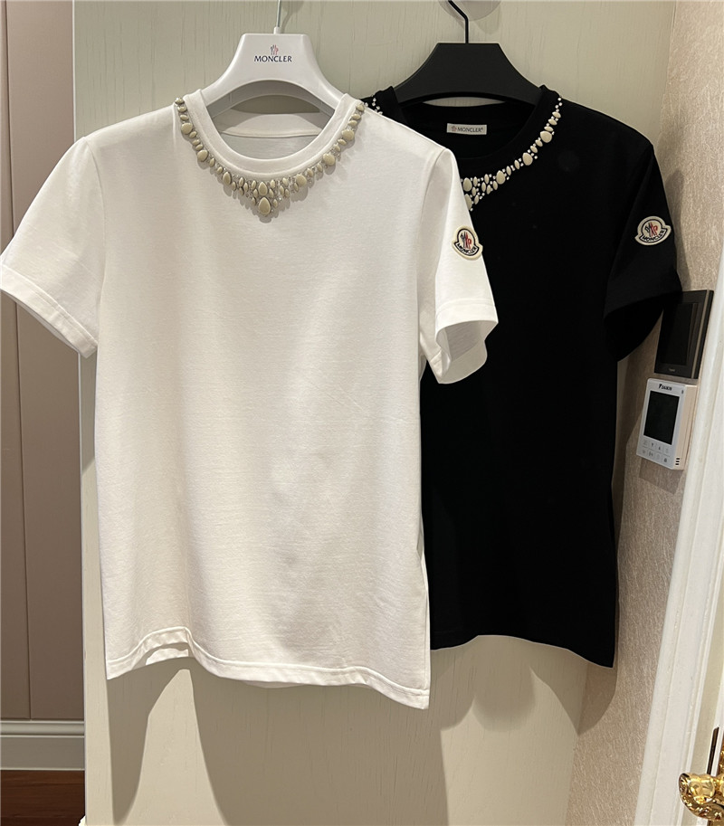 Moncler beaded collar t-shirt replica designer clothes