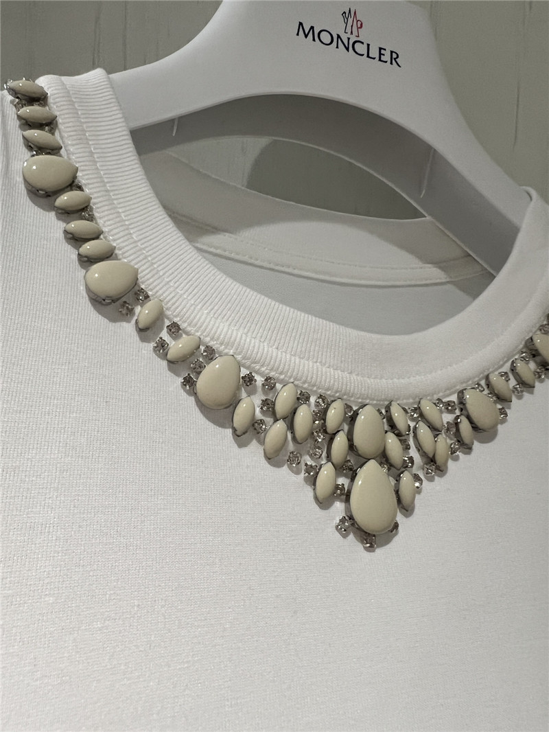 Moncler beaded collar t-shirt replica designer clothes