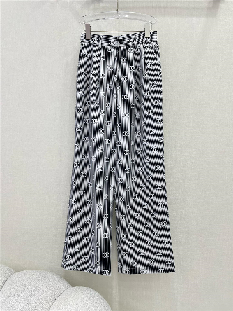 Ch**el new striped wide-leg pants replica designer clothes