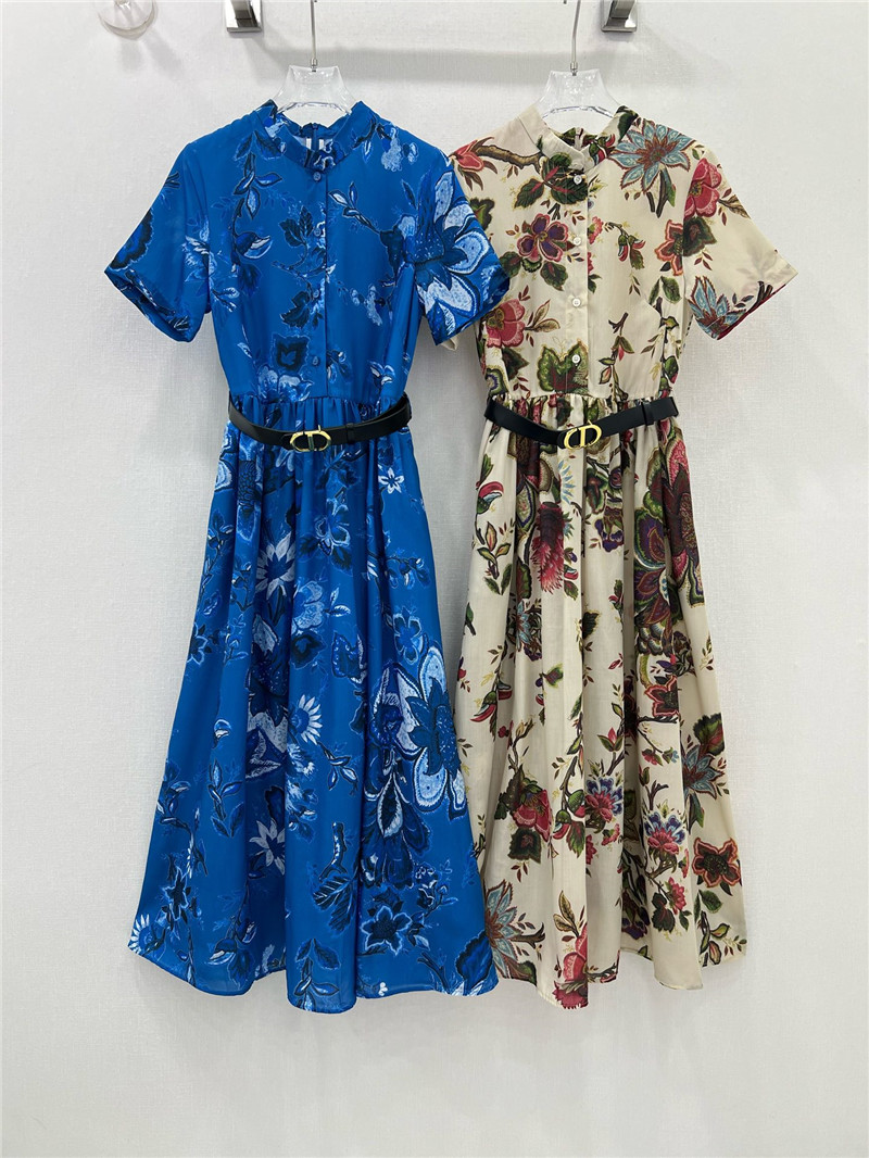 D10r printed short-sleeved shirt dress