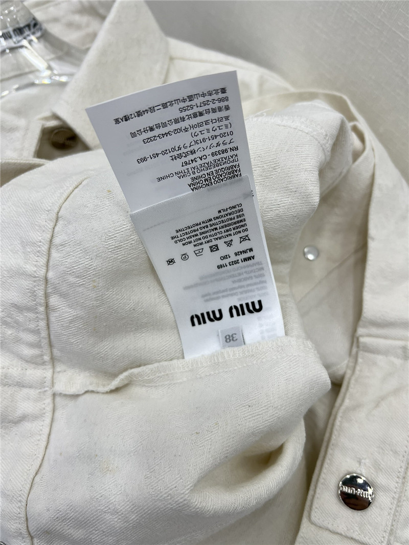 M1um1u jacquard pattern denim jacket replica d&g clothing
