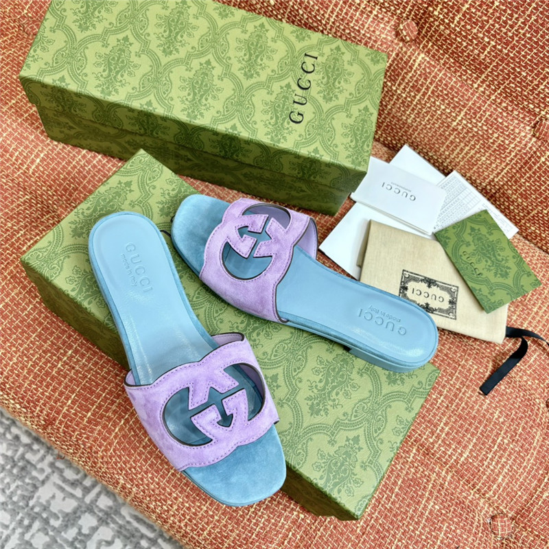 Gvc*1 suede interlocking g sandals