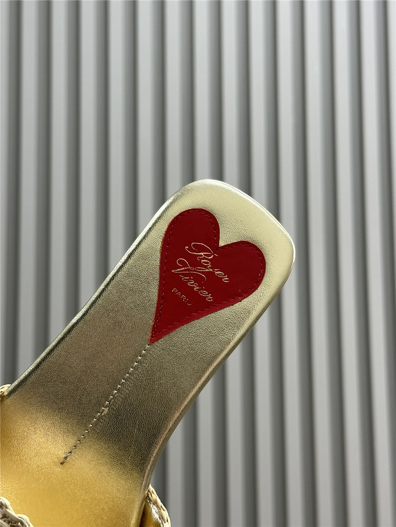 roger u1u1er buckle-detail raffia slides