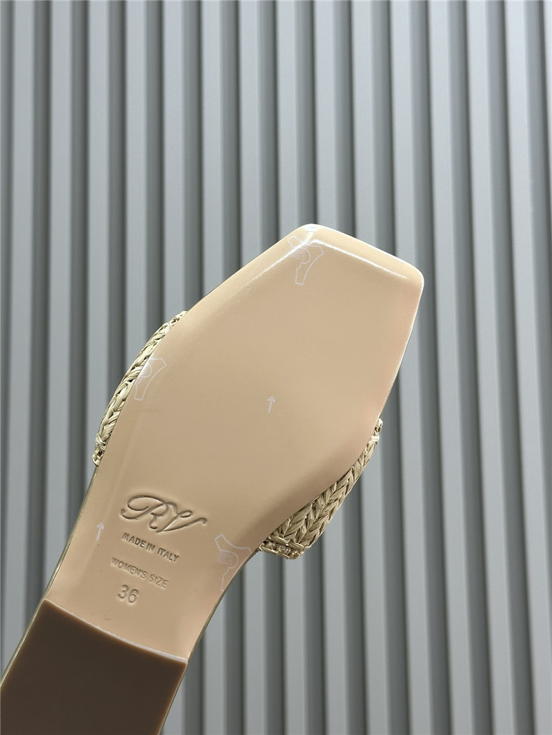 roger u1u1er buckle-detail raffia slides