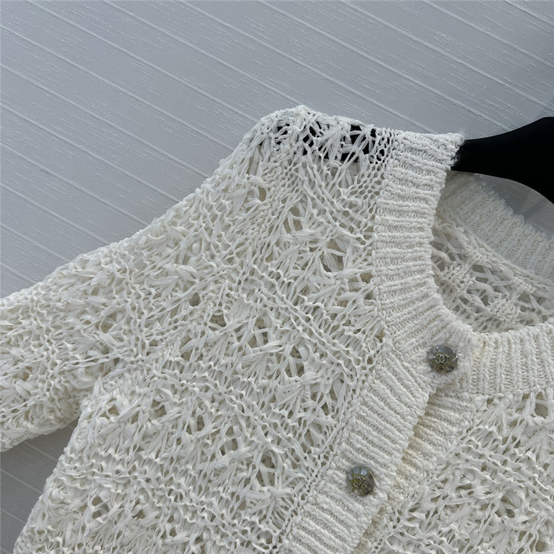 Ch**el woven crochet cardigan white