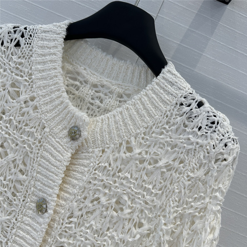 Ch**el woven crochet cardigan white