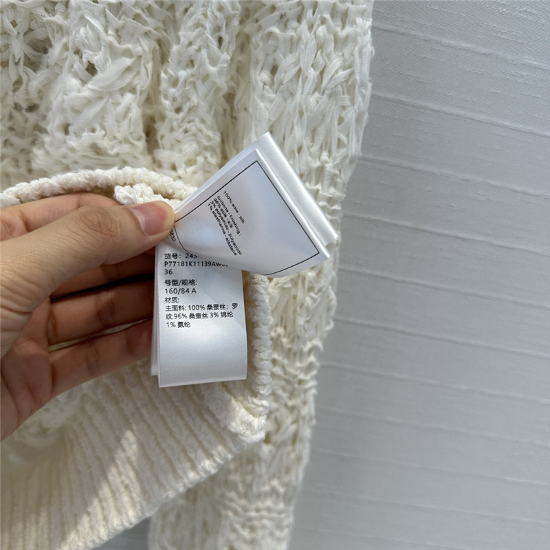 Ch**el woven crochet cardigan white