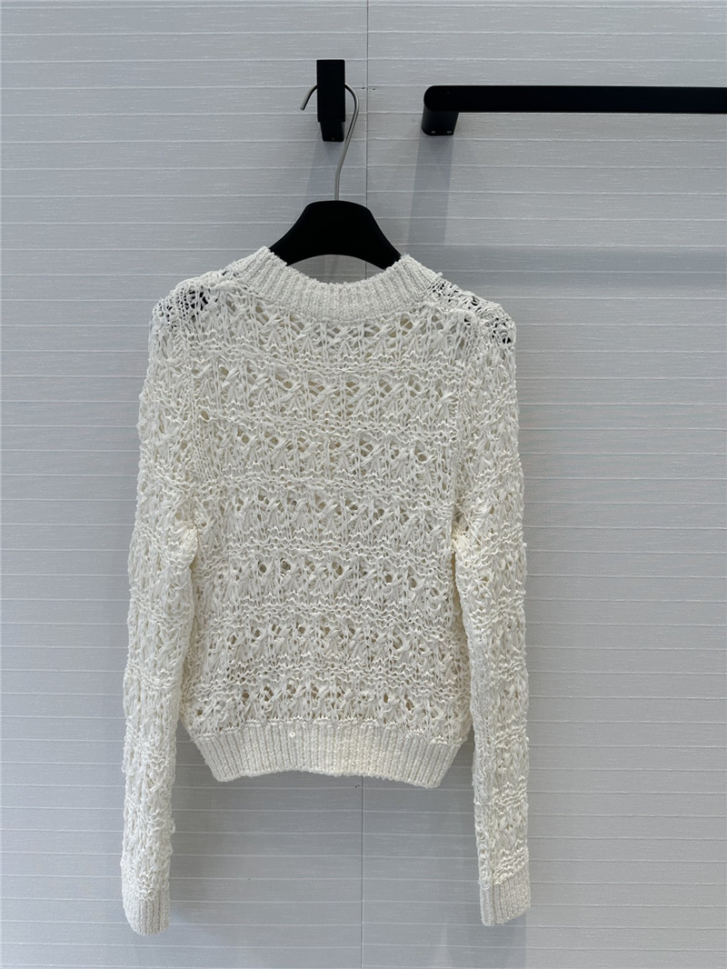 Ch**el woven crochet cardigan white