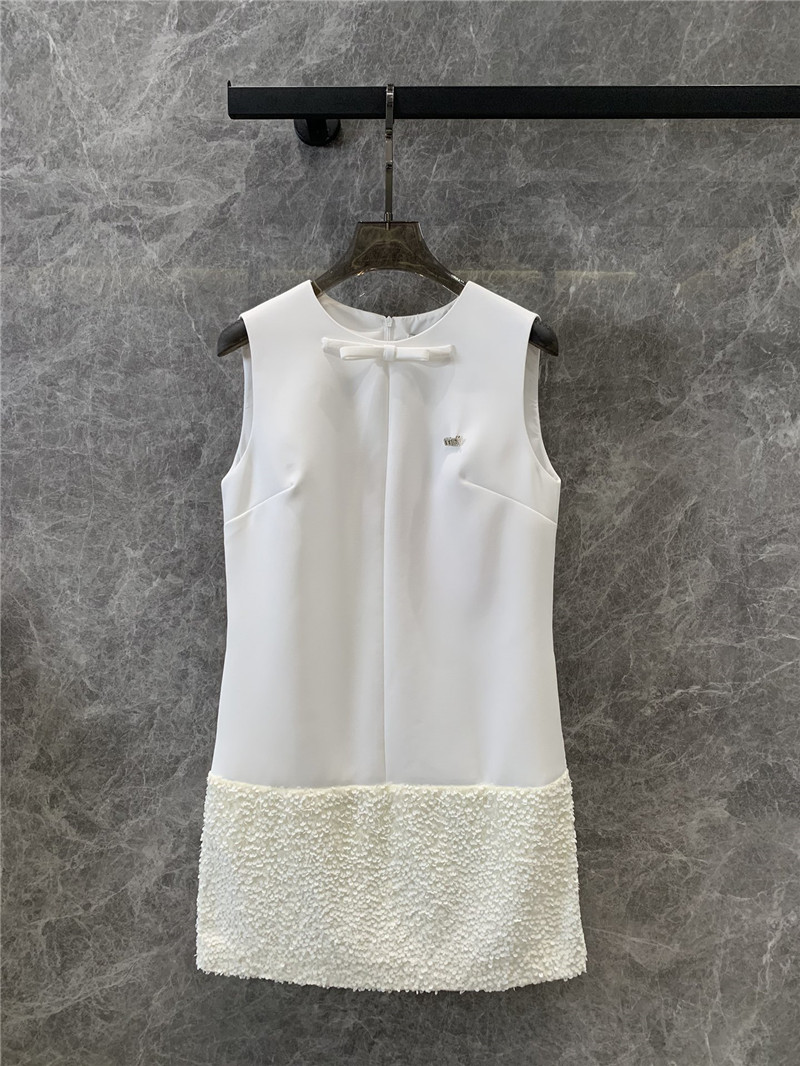 M1um1u bow sequined sleeveless dress replica d&g clothing