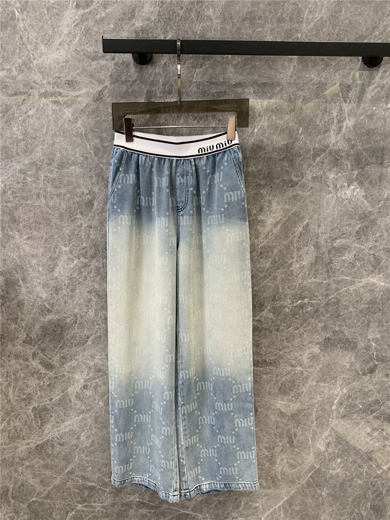 M1um1u gradient elastic waist jeans replica clothing sites
