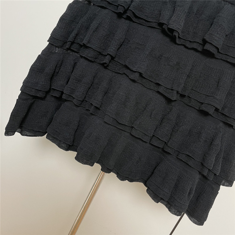 Ch**el pleated cake knit short skirt replica clothing