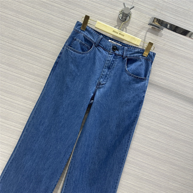 M1um1u denim mid-low waist straight pants replica d&g clothing