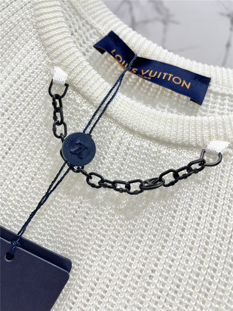 l0vis Vvtt0n lv hollow chain sleeveless knitted vest replica clothing