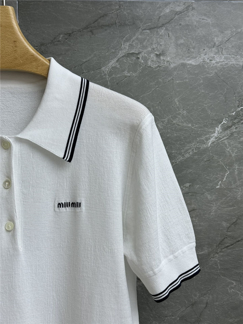 M1um1u contrast color polo sweater replicas clothes