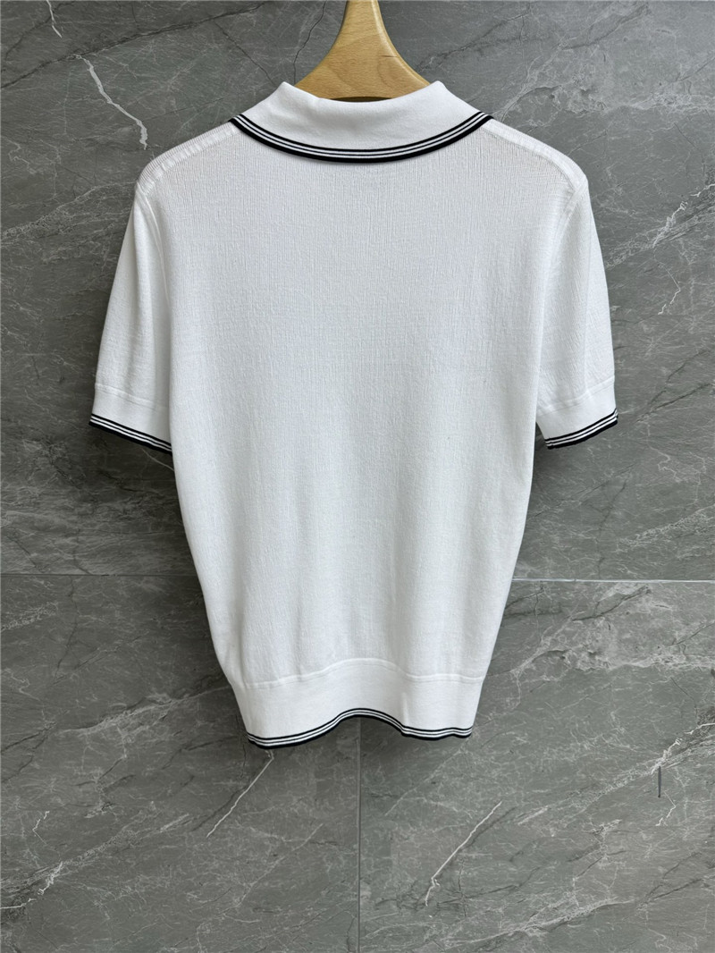 M1um1u contrast color polo sweater replicas clothes