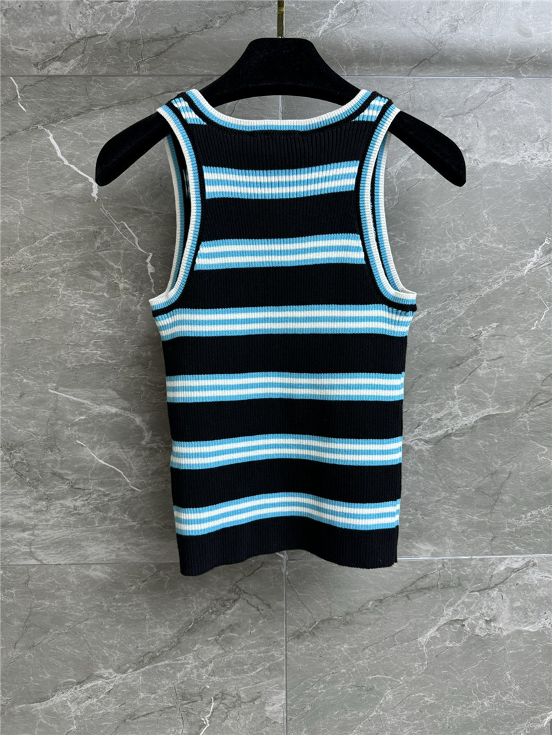Ch**el contrast striped vest replica d&g clothing