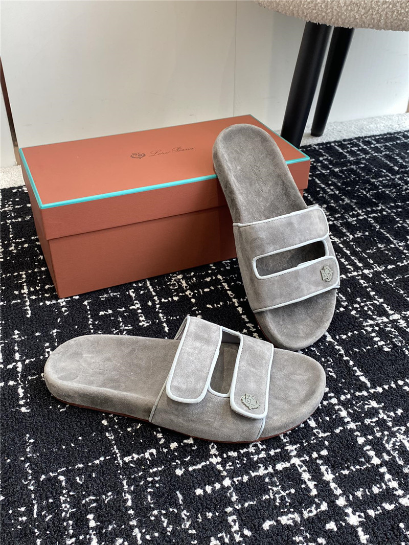 L0r0 P1ana waikiki gray velcro strap sandals