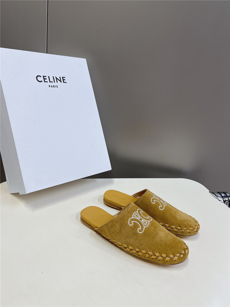 Ce1i*e marlou triomphe mule in suede calfskin