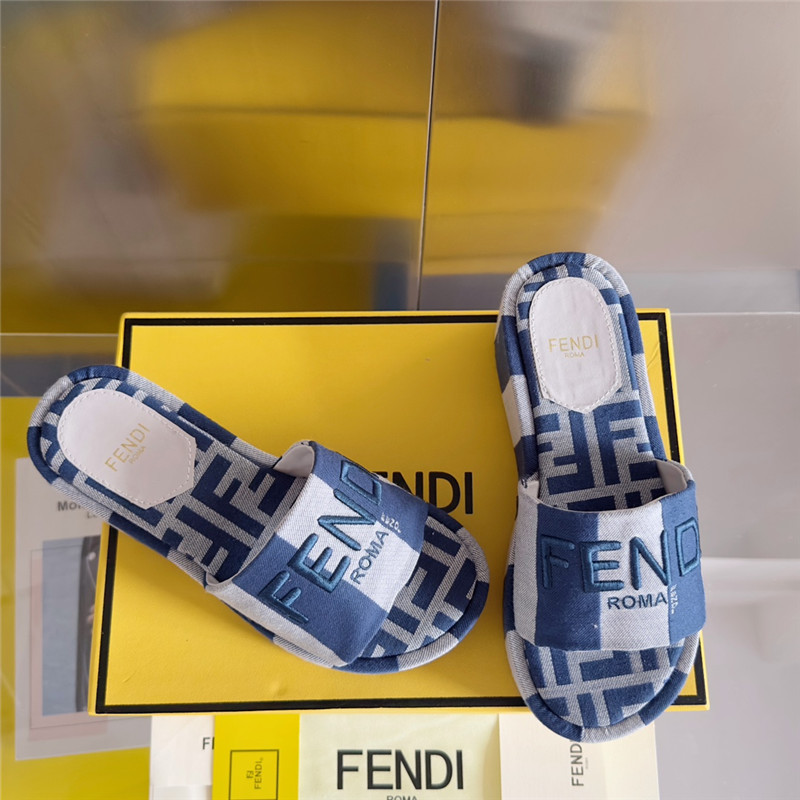 F**di sunshine denim platform sandals