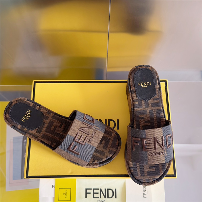 F**di sunshine pequin striped platform sandals