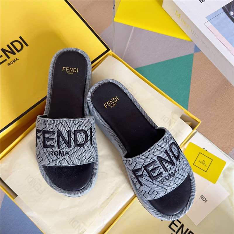 F**di sunshine blue platform sandals