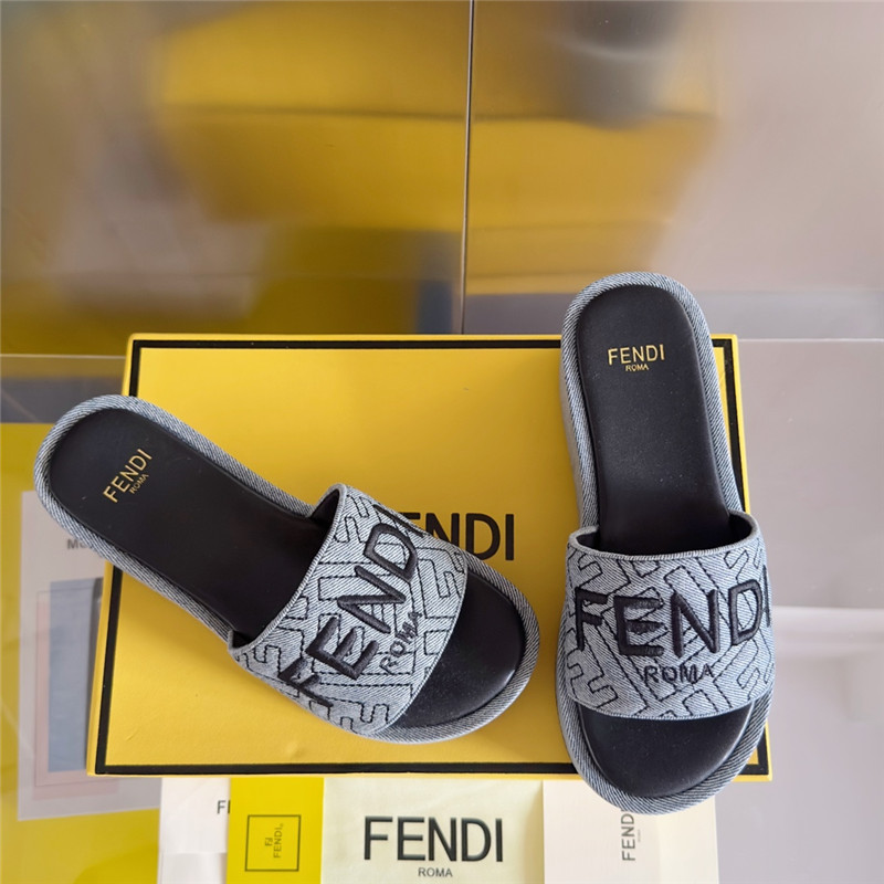 F**di sunshine blue platform sandals
