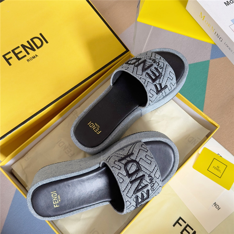 F**di sunshine blue platform sandals