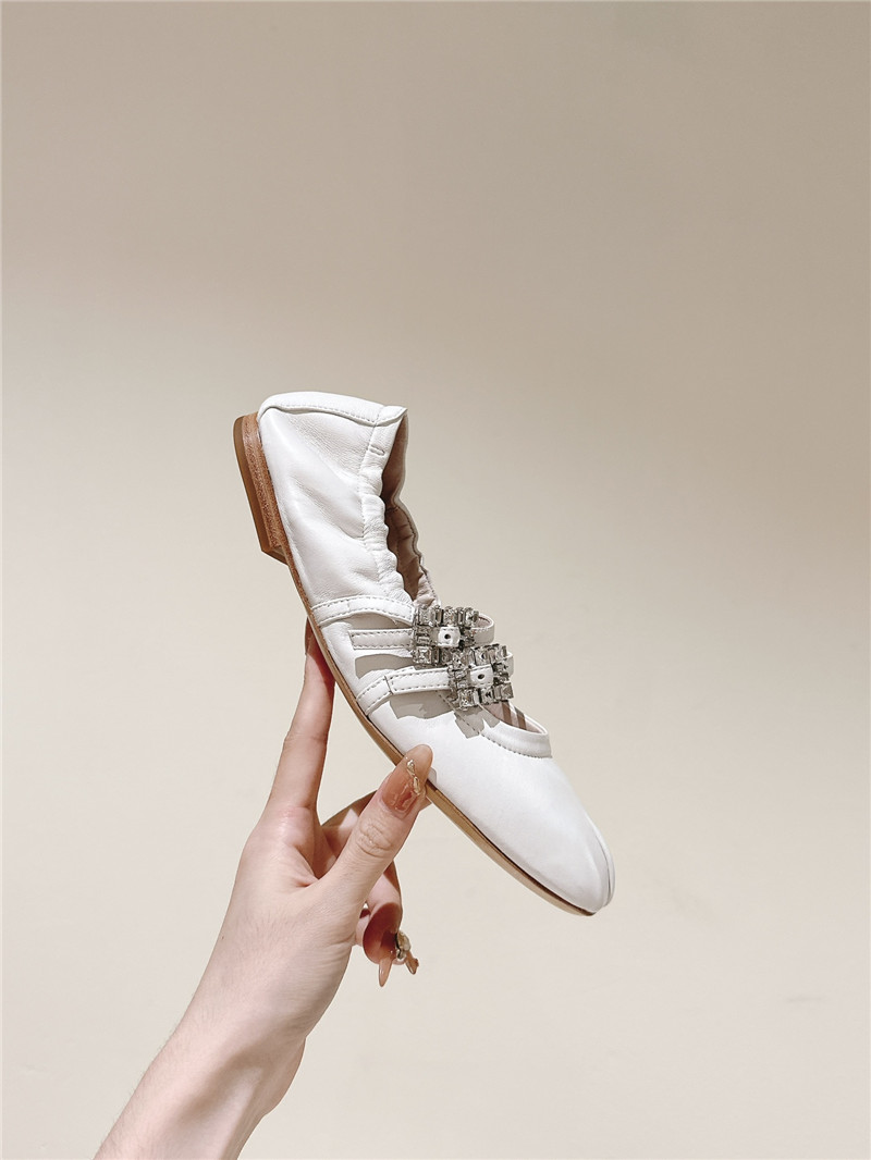 roger u1u1er strass leather ballerina flats