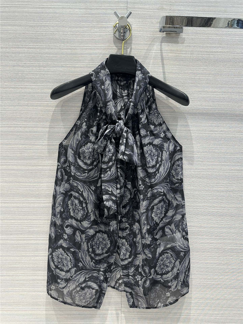 Versace positioning printed silk shirt replicas clothes
